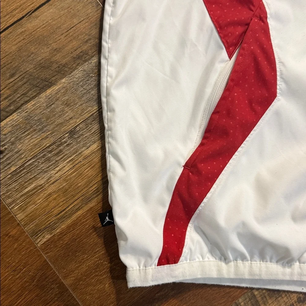 Nike Air Jordan Windbreaker Jacket White Red Zip Up XXL